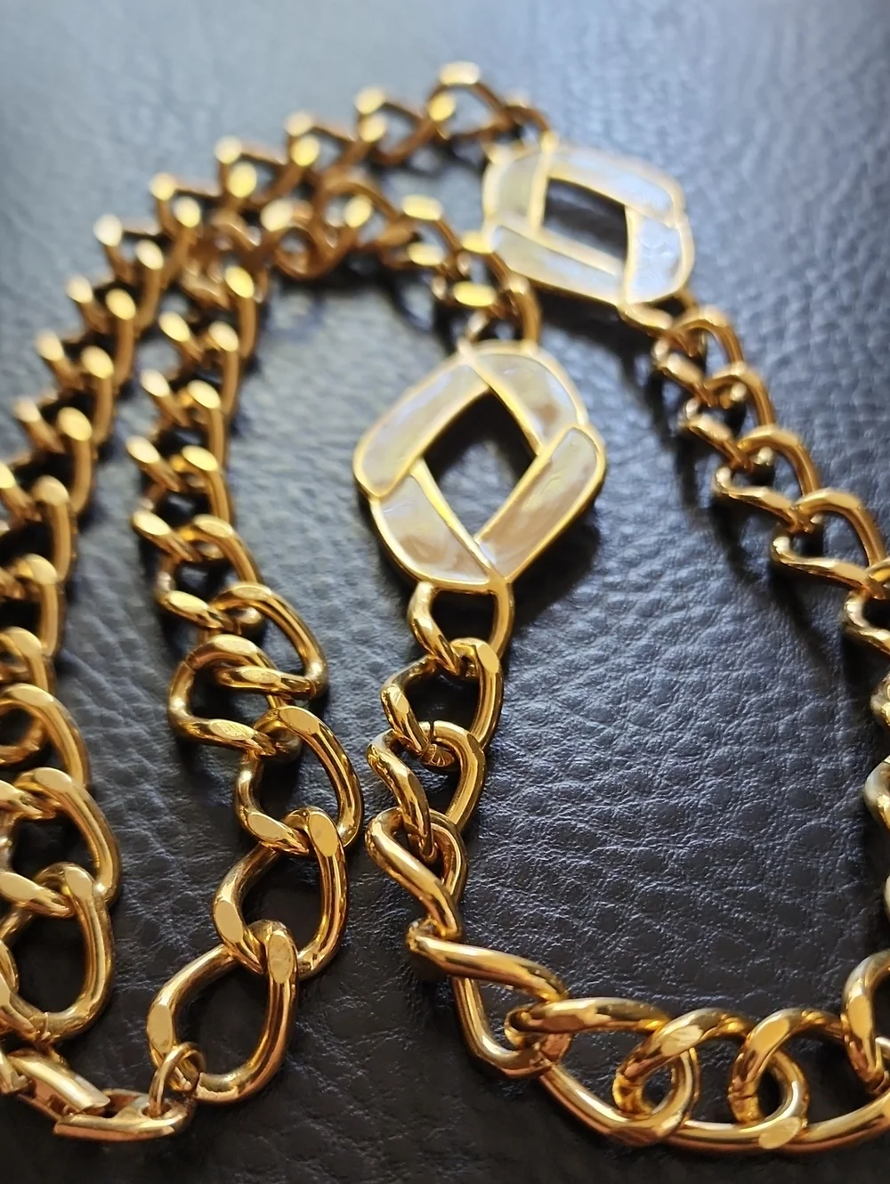 VTG Napier Gold Link Chain Necklace with Decorative Links